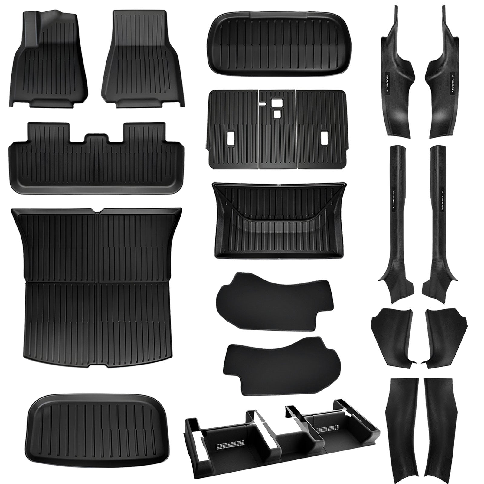 Tesla Model Y Silver Floor Mats & Accessories Kit