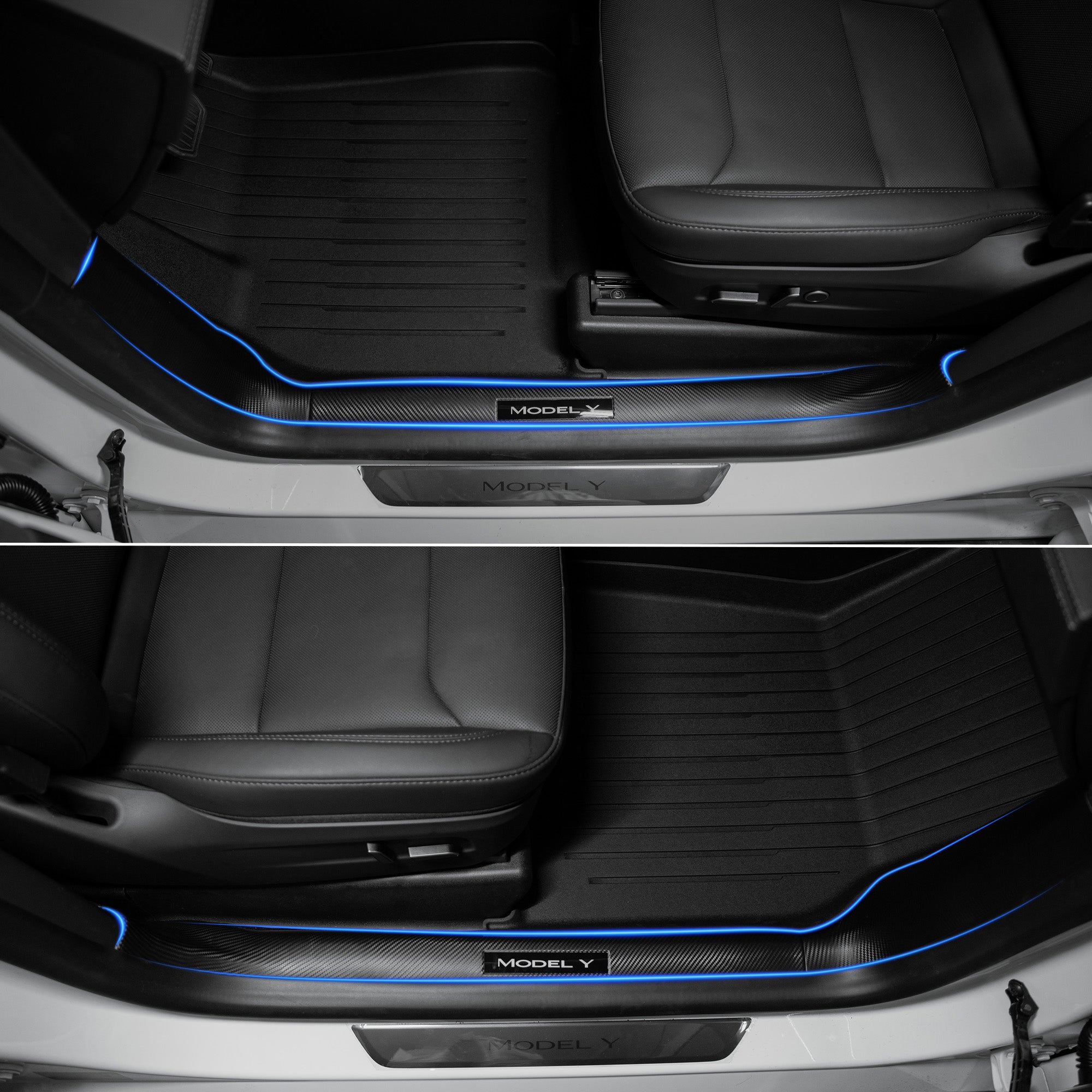 Tesla Model Y Silver Floor Mats & Accessories Kit